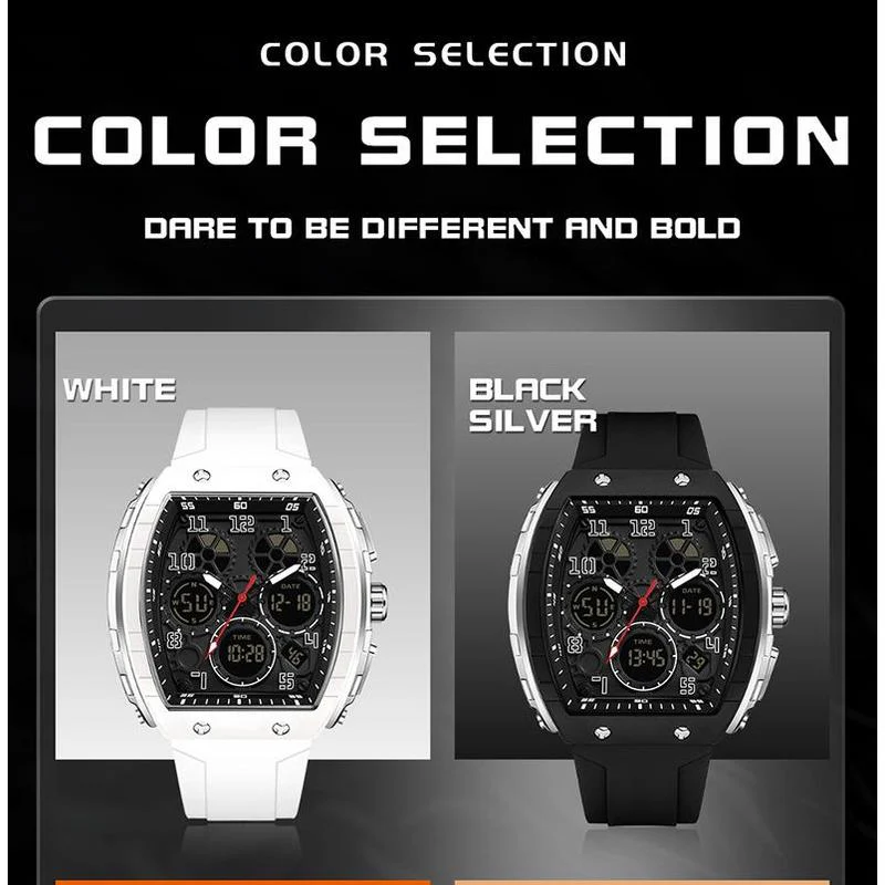 🎉Nieuwjaars Cadeau 50% KORTING! ⌚ Sportief Lichtgevend Herenhorloge: Dubbele Display + 50m Waterdicht + Schokbestendig！ - Image 6