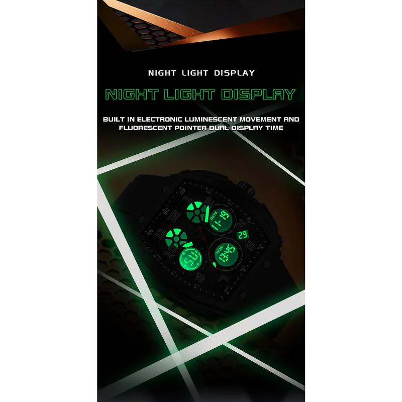 🎉Nieuwjaars Cadeau 50% KORTING! ⌚ Sportief Lichtgevend Herenhorloge: Dubbele Display + 50m Waterdicht + Schokbestendig！ - Image 8