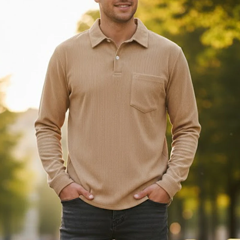 🧥 Heren Warme Corduroy Shirt Lange Mouwen – Casual Stijl, Dikkere Materiaal & Veelzijdig (Perfect voor Herfst/Winter!)
