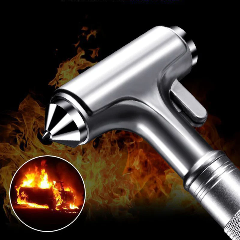 🚗🔨 3-in-1 Metalen Autoveiligheidshamer – Ruitenbreker + Gordelsnijder + Hamer, Duurzaam Metaal & Compact! - Image 2