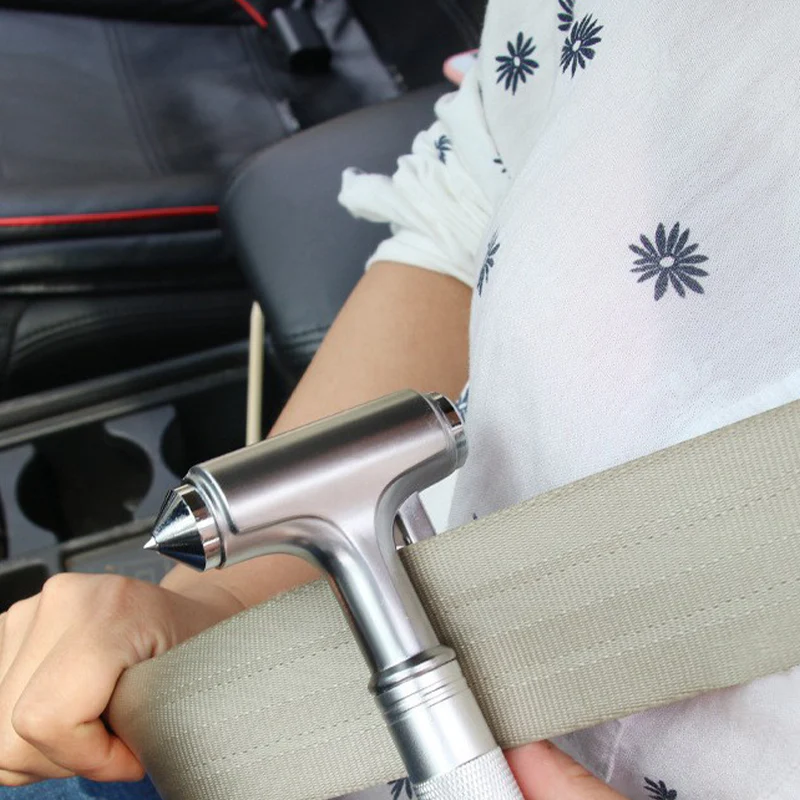 🚗🔨 3-in-1 Metalen Autoveiligheidshamer – Ruitenbreker + Gordelsnijder + Hamer, Duurzaam Metaal & Compact! - Image 4