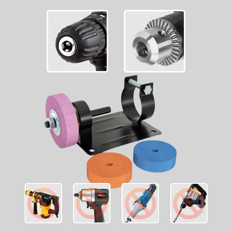 🖤Black Friday topper!50% KORTING✨ Mini-Bandschuurmachine Ombouwbeugel (Met 5 Slijpschijf Types) – Converteer Elektrische Boormachine naar Bankslijpmachine, Multifunctioneel voor Verschillende Materialen! - Image 2
