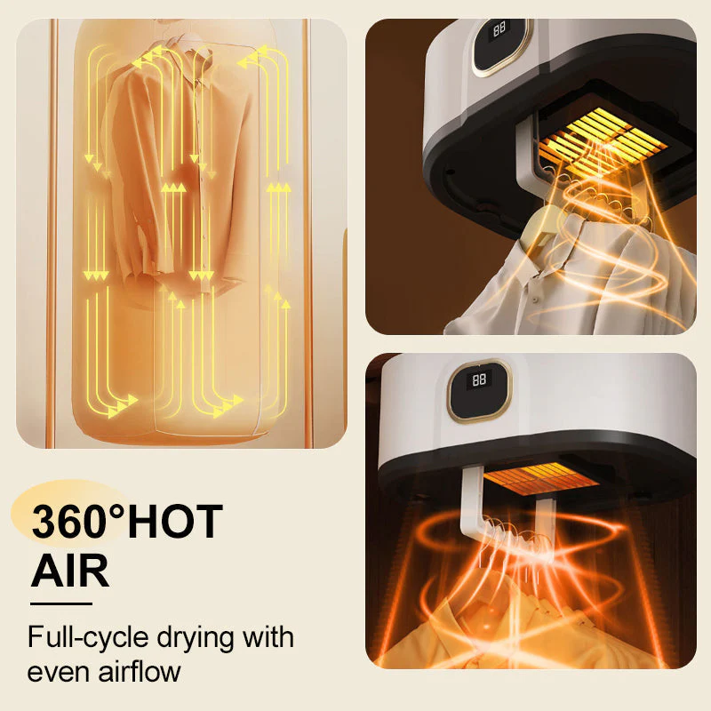 📦☀️ Draagbare Opvouwbare Mini Droger – 360° Hete Lucht Drogen, Grote Capaciteit & Reinigende Kracht(Perfect voor Reizen & Appartementen!) - Image 3