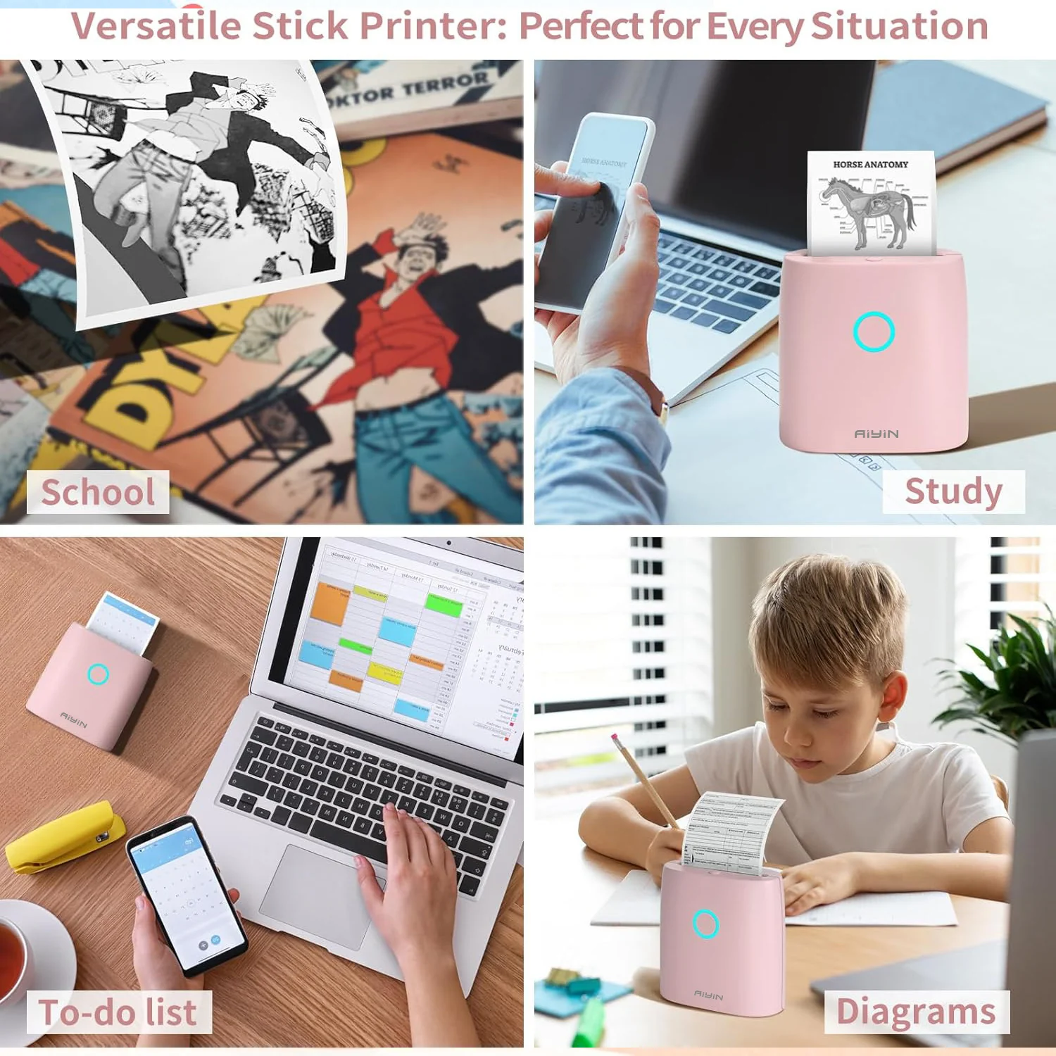 🌞Fris De Lente In Met 50% Korting!🎞️ Mini Herinneringsstickerprinter Bluetooth | 300 DPI HD Foto’s | 5 Rollen BPA-vrij Papier | Onmiddellijke Herinneringen - Image 7