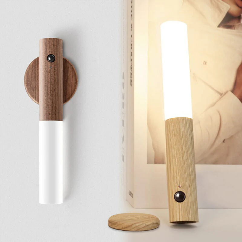 🖤Black Friday topper!50% korting ✨ Walnoothout Nachtlamp met Bewegingsdetectie – High-End Esthetiek, Magneetisch & Energiebesparend (Designer Licht voor Stylische Interieurs & Veilige Navigatie!)