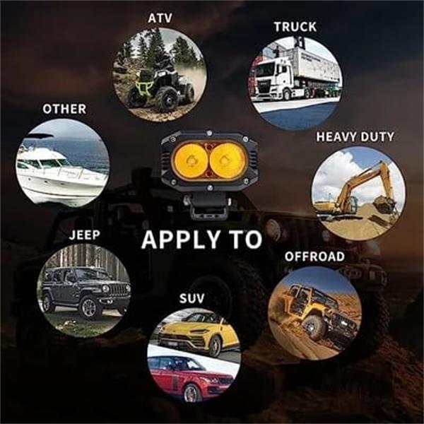 🎉Nieuwjaars Cadeau 50% KORTING!🔦 Universeel LED hulplicht: 4500 lumen | 2 kleurmodi (geel/wit) | IP67 waterdicht – voor motorfietsen, auto's, UTV's & offroad voertuigen. - Image 7