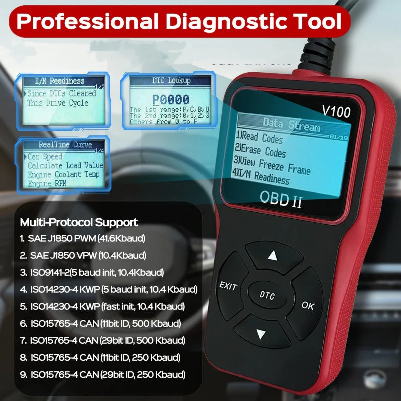 🎉Nieuwjaars Cadeau 50% KORTING!🔧Multifunctionele OBD II Motor Foutcodelezer - Snel Fouten Lezen/Wissen & Realtime Bewaking: Compatibel Met Meeste Benzinevoertuigen (Na 1996!) - Image 5