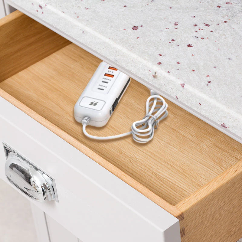 🎄Kerstdeal ALTIJD 50% KORTING!⚡ 66W Multifunctioneel Snellaadstopcontact (2PD+2USB): Ingebouwde Type-C Kabel + UK/EU/US Plug – Veilig & Compact！ - Image 7