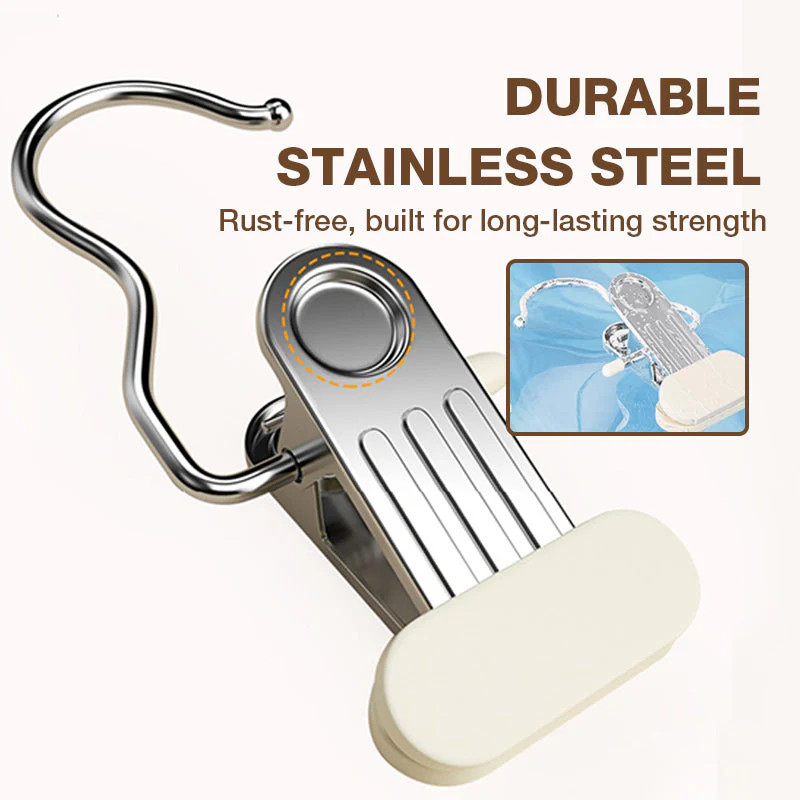 👔🧺 Multifunctionele Washaken met Clips – Sterke Klemkracht, Antislip Rubber & Duurzaam Roestvrij Staal (Veelzijdig voor Wasmachine & Opbergruimtes - Image 2