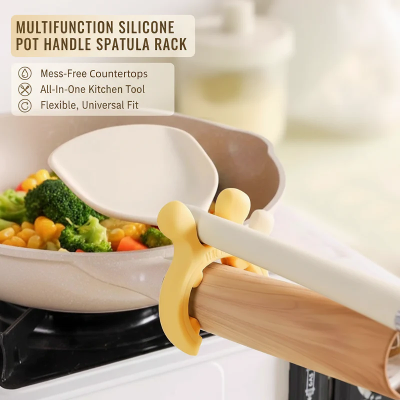 🎄Kerstdeal ALTIJD 50% KORTING!🥄 Multifunctioneel Siliconen Spatelrek voor Pannenhandvatten: Anti-Overkoken + Hittebestendig – Houd Jouw Keuken Schoon！