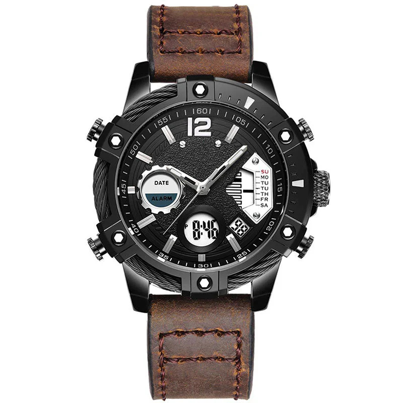 🎄Kerstdeal ALTIJD 50% KORTING!✨ Multifunctioneel Herenhorloge (Dubbel Display) – 3ATM Waterdicht, Quartz & Sportief (Perfect SinterklaasCadeau voor Moderne Mannen!) - Image 12