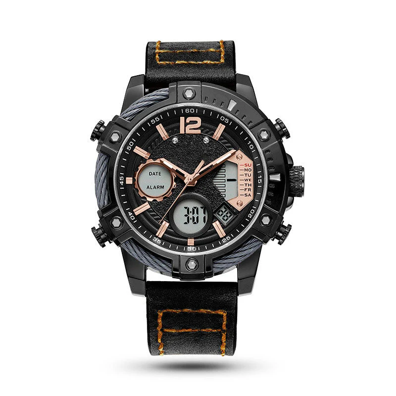 🎄Kerstdeal ALTIJD 50% KORTING!✨ Multifunctioneel Herenhorloge (Dubbel Display) – 3ATM Waterdicht, Quartz & Sportief (Perfect SinterklaasCadeau voor Moderne Mannen!) - Image 13