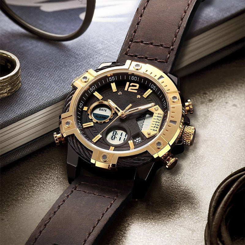 🎄Kerstdeal ALTIJD 50% KORTING!✨ Multifunctioneel Herenhorloge (Dubbel Display) – 3ATM Waterdicht, Quartz & Sportief (Perfect SinterklaasCadeau voor Moderne Mannen!) - Image 6