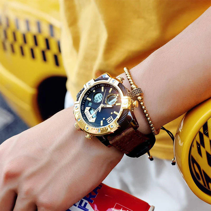 🎄Kerstdeal ALTIJD 50% KORTING!✨ Multifunctioneel Herenhorloge (Dubbel Display) – 3ATM Waterdicht, Quartz & Sportief (Perfect SinterklaasCadeau voor Moderne Mannen!) - Image 9