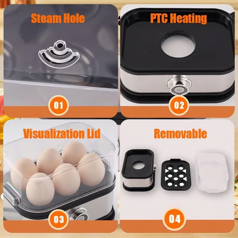 🎉Nieuwjaars Cadeau 50% KORTING!🍳Multifunctionele Stoom Eierkoker (Transparant Deksel): Snel Gelijkmatig Koken + Veilig & Compact – Gezonde Ontbijt In Minuten! - Image 6