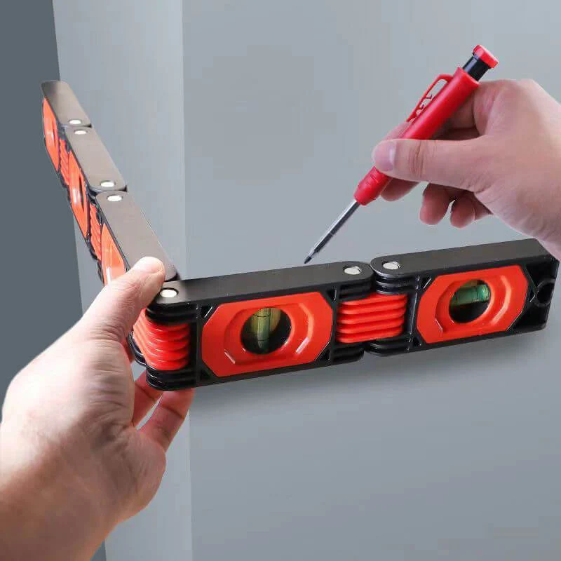 🌞Fris De Lente In Met 50% Korting!🛠️Opvouwbare 5-in-1 Waterpas-Liniaal – Magnetisch, Precies & Draagbaar, Voor Hoeken, Trappen & Complexe Metingen - Image 2