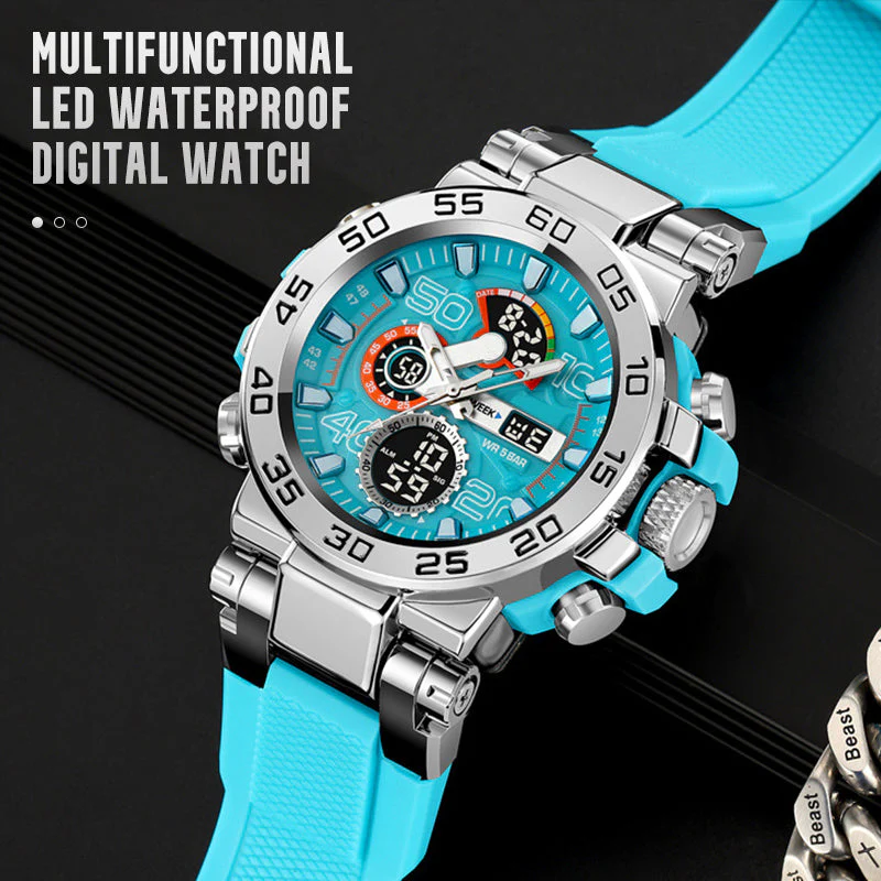 🎄Kerstdeal ALTIJD 50% KORTING!✨ Multifunctioneel LED Waterdicht Horloge – Dual Display, 50M Waterdicht & All-in-één Functies (Stijlvol & Duurzaam voor Dagelijks Gebruik!)