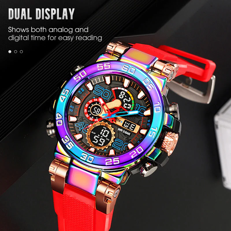 🎄Kerstdeal ALTIJD 50% KORTING!✨ Multifunctioneel LED Waterdicht Horloge – Dual Display, 50M Waterdicht & All-in-één Functies (Stijlvol & Duurzaam voor Dagelijks Gebruik!) - Image 3