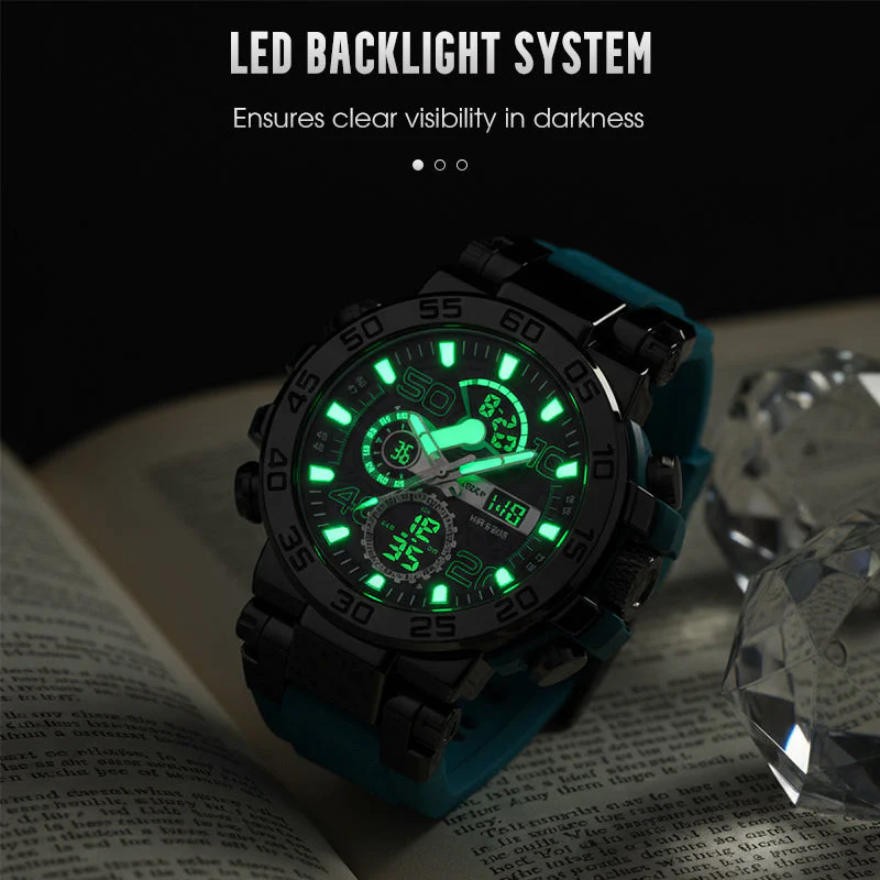 🎄Kerstdeal ALTIJD 50% KORTING!✨ Multifunctioneel LED Waterdicht Horloge – Dual Display, 50M Waterdicht & All-in-één Functies (Stijlvol & Duurzaam voor Dagelijks Gebruik!) - Image 6