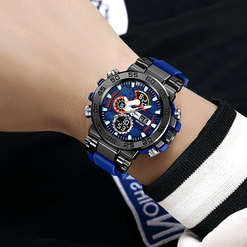 🎄Kerstdeal ALTIJD 50% KORTING!✨ Multifunctioneel LED Waterdicht Horloge – Dual Display, 50M Waterdicht & All-in-één Functies (Stijlvol & Duurzaam voor Dagelijks Gebruik!) - Image 7