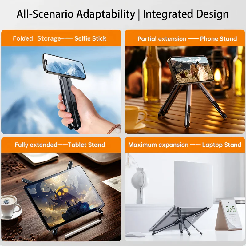 🎉Nieuwjaars Cadeau 50% KORTING!📱4-in-1 Multifunctionele Magnetische Apparaatstandaard: Aluminiumlegering – Draagbaar, Verstelbaar & Stabiel Voor Telefoon/Tablet/Laptop! - Image 6
