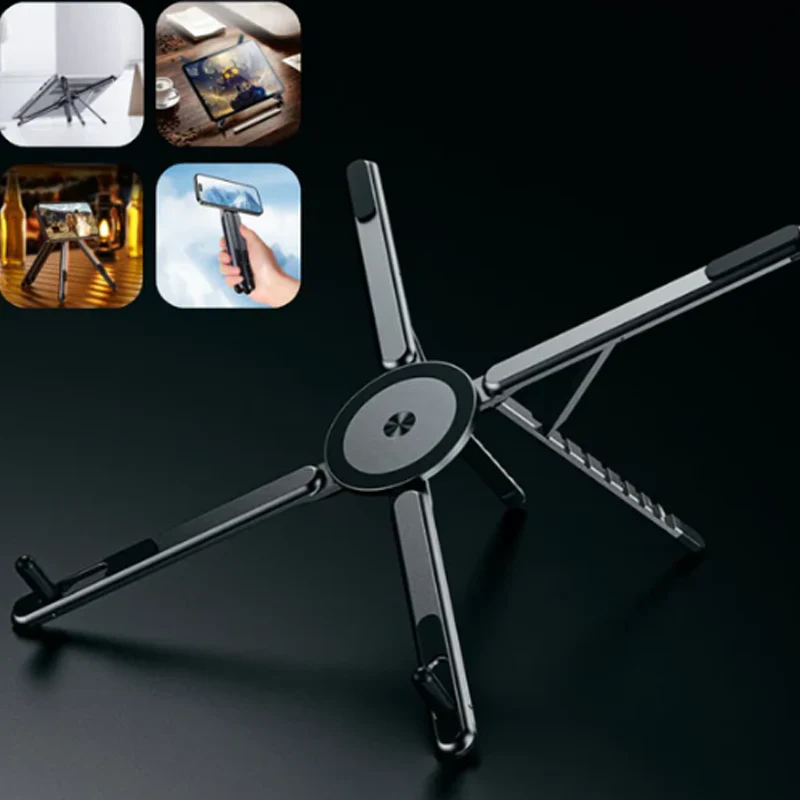 🎉Nieuwjaars Cadeau 50% KORTING!📱4-in-1 Multifunctionele Magnetische Apparaatstandaard: Aluminiumlegering – Draagbaar, Verstelbaar & Stabiel Voor Telefoon/Tablet/Laptop! - Image 9