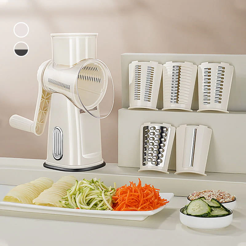 🌞Fris De Lente In Met 50% Korting!🥗 5-in-1 Draaibare Groenteschaaf met Handvat – Snel & Moeiteloos Bereiden van Groenten!