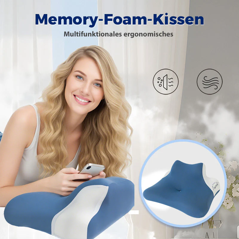 💤🪑 Multifunctioneel Ergonomisch Traagschuimkussen – Conturontwerp, Ademend Verkoelend & Voor Slaap + Langedurige Zitting!