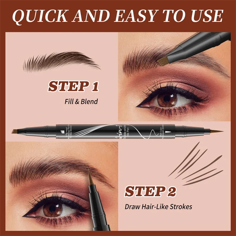 👁️ 2-In-1 Waterdichte Langdurige Oogpotlood - Perfecte Wenkbrauwen & Eyeliner! - Image 4