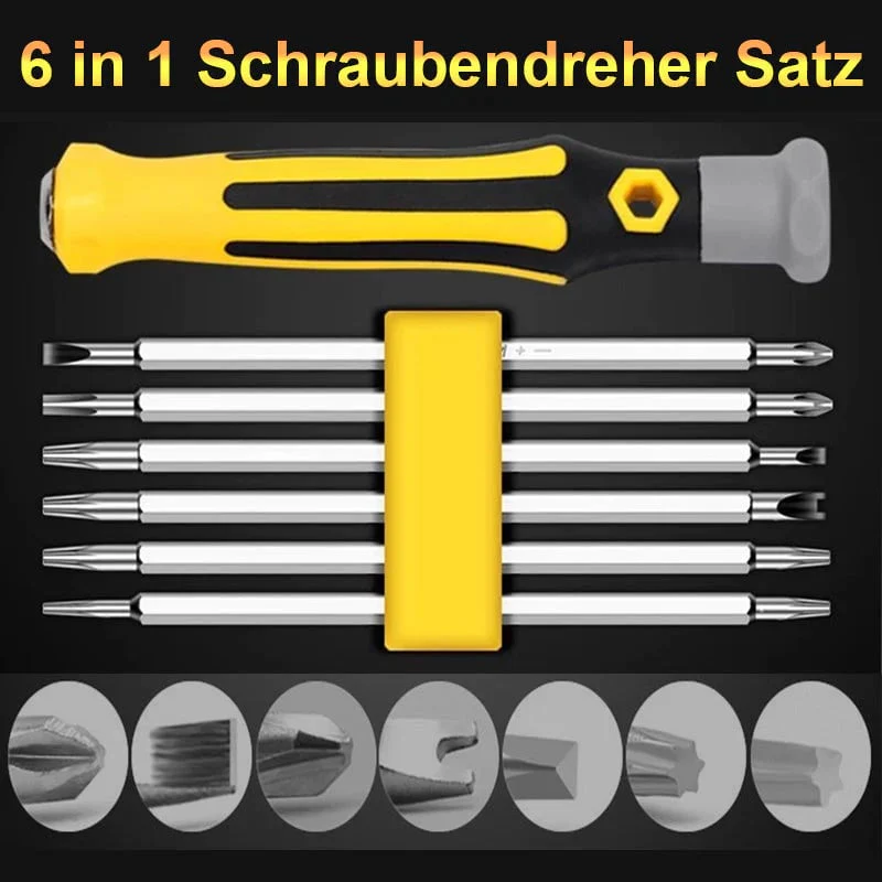 🖤Black Friday topper!50% KORTING✨ 6-in-1 Multifunctionele Schroevendraaierset – Hoogwaardig CR-V Staal & Magnetische Bits (Perfect voor Huishoudelijke Reparaties & Elektronica!) - Image 3