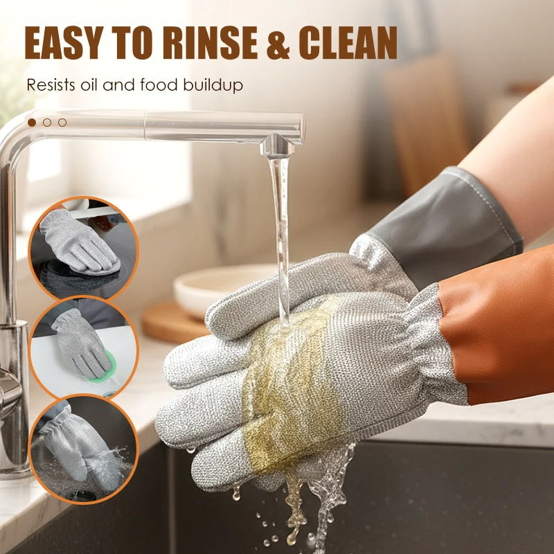 🎄Kerstdeal ALTIJD 50% KORTING!🧼Krasvrije Staaldraad Afwashandschoenen: Waterdicht + Hittebestendig – Efficiënt Schoonmaken Zonder Krassen！ - Image 5
