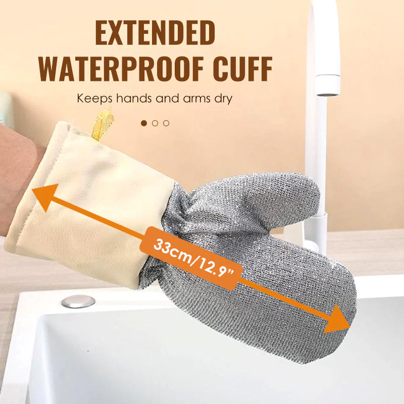🎄Kerstdeal ALTIJD 50% KORTING!🧼Krasvrije Staaldraad Afwashandschoenen: Waterdicht + Hittebestendig – Efficiënt Schoonmaken Zonder Krassen！ - Image 7