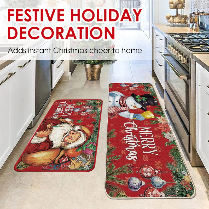 🎄❄️ Antislip Kerst Keukenmatten – Feestelijke Sneeuwpop Ontwerp, Duurzaam & Veelzijdig (Kerstdecoratie voor Keuken & Hal!) - Image 2