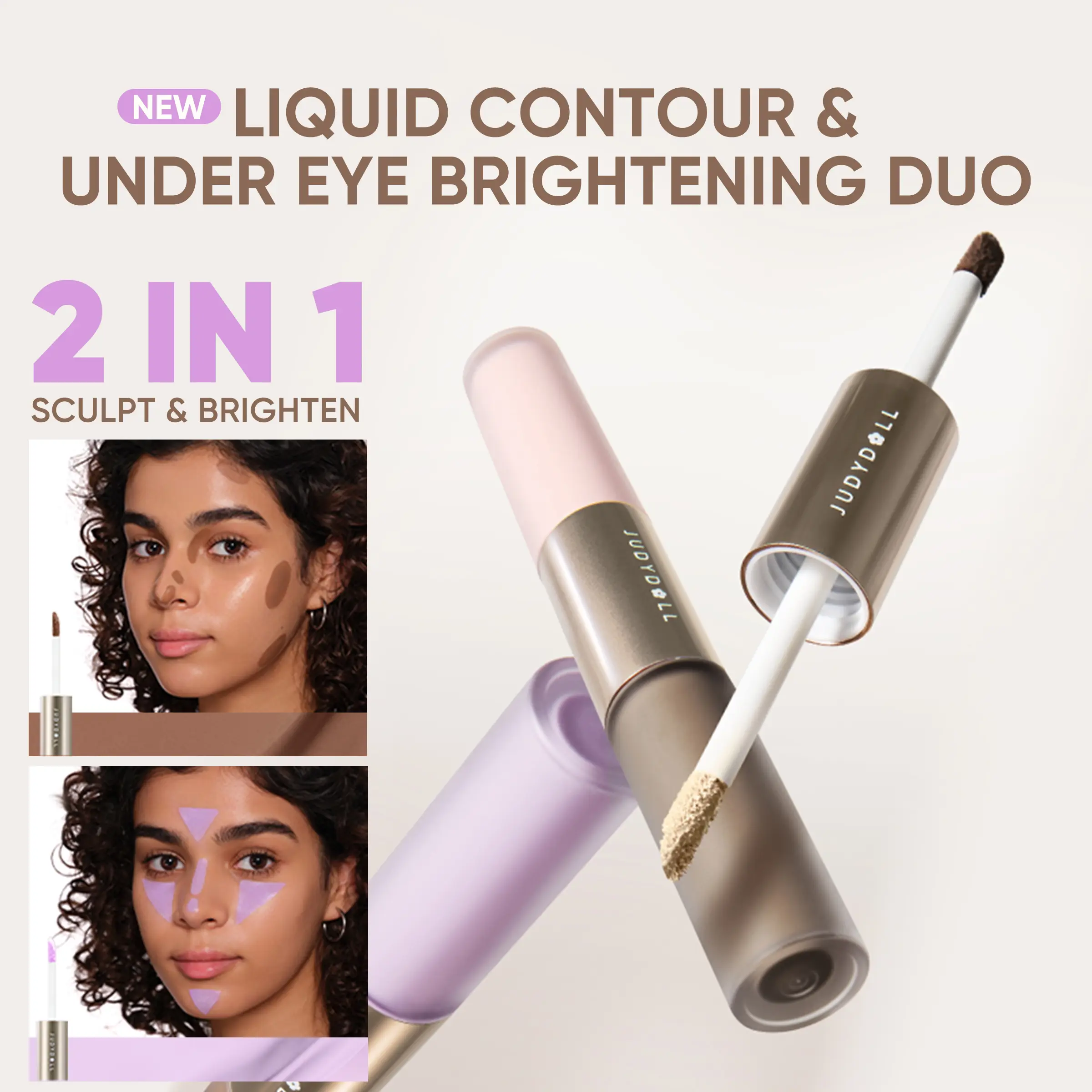 🌞Fris De Lente In Met 50% Korting!✨ 2-in-1 Highlighter & Contour Stick – Sculpteer & Verlicht in 1 Stap | 12U Langdurig! - Image 2