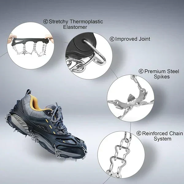 🖤Black Friday topper!🥾 Verbeterde Antislip Spikes voor Buiten – Sneeuw & Ijs Grip, Gemakkelijk Mee te Nemen & Breed Gebruik voor Trailrunning/Wandelen! - Image 4