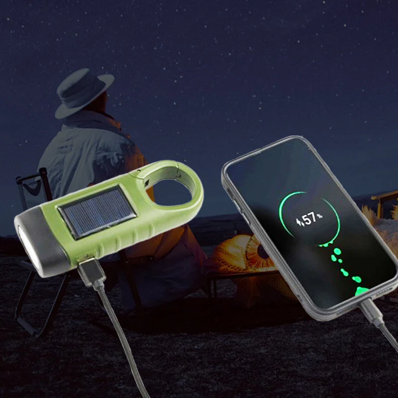 ⛺️🔋💡 Outdoor Noodlamp – Handkruk + Zonne + USB Opladen, LED Licht & Powerbank (Duurzaam & Draagbaar)! - Image 4