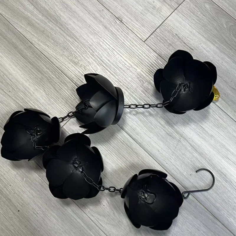 🎉Nieuwjaars Cadeau 50% KORTING!🪷Lotus Regenketting voor Dakgoten: Elegant & Duurzaam – Rustgevende Sfeer + Effectieve Afvoer! - Image 10