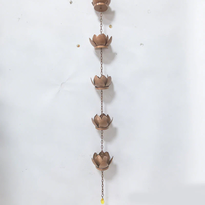 🎉Nieuwjaars Cadeau 50% KORTING!🪷Lotus Regenketting voor Dakgoten: Elegant & Duurzaam – Rustgevende Sfeer + Effectieve Afvoer! - Image 11