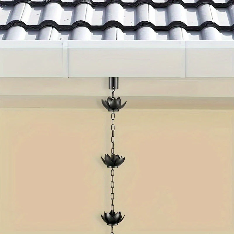 🎉Nieuwjaars Cadeau 50% KORTING!🪷Lotus Regenketting voor Dakgoten: Elegant & Duurzaam – Rustgevende Sfeer + Effectieve Afvoer! - Image 7