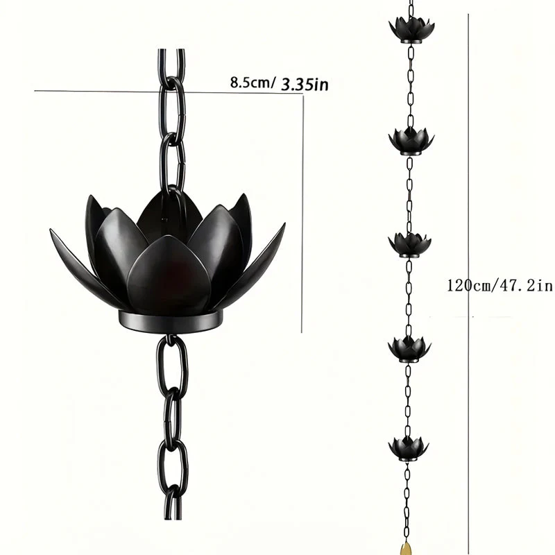 🎉Nieuwjaars Cadeau 50% KORTING!🪷Lotus Regenketting voor Dakgoten: Elegant & Duurzaam – Rustgevende Sfeer + Effectieve Afvoer! - Image 9
