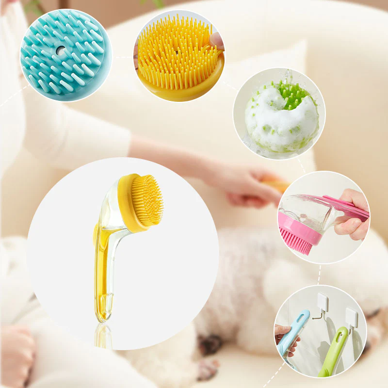 🌞Fris De Lente In Met 50% Korting!🐾 Huisdieren Badborstel met Lange Steel & Shampoodispenser – 2 Borstelopties & Zacht Schrobben voor Painless Wasbeurten! - Image 5