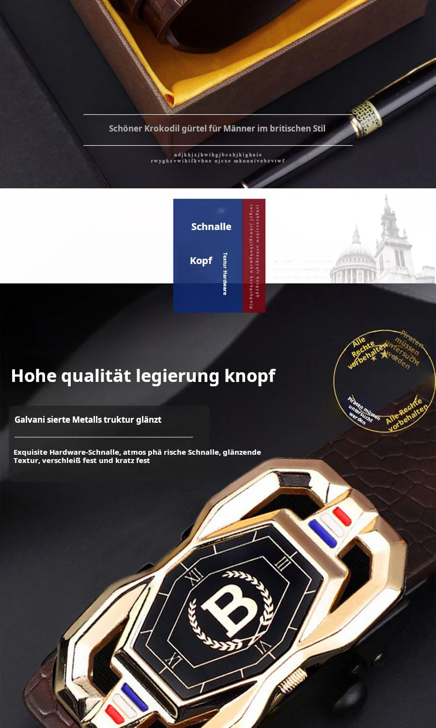 🎉Nieuwjaars Cadeau 50% KORTING!🐊Luxe Leren Herenriem (Krokodillenpatroon + Automatische Gesp) – Stylisch & Gemakkelijk Te Gebruiken: Perfect Voor Formalen & Informele Occasies! - Image 16