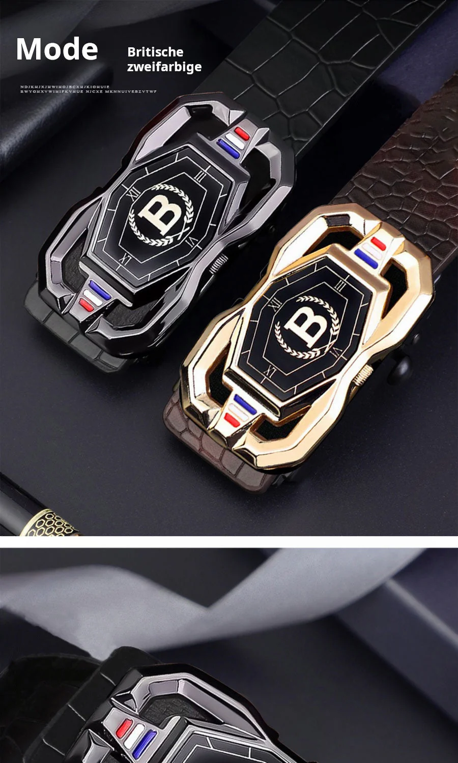 🎉Nieuwjaars Cadeau 50% KORTING!🐊Luxe Leren Herenriem (Krokodillenpatroon + Automatische Gesp) – Stylisch & Gemakkelijk Te Gebruiken: Perfect Voor Formalen & Informele Occasies! - Image 3