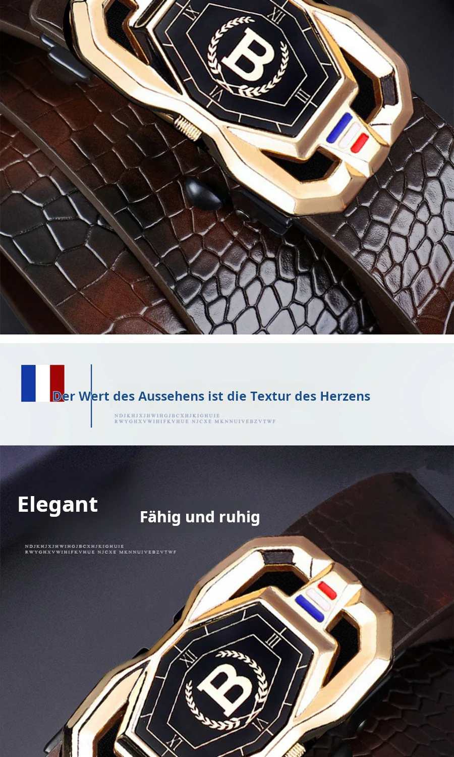 🎉Nieuwjaars Cadeau 50% KORTING!🐊Luxe Leren Herenriem (Krokodillenpatroon + Automatische Gesp) – Stylisch & Gemakkelijk Te Gebruiken: Perfect Voor Formalen & Informele Occasies! - Image 5