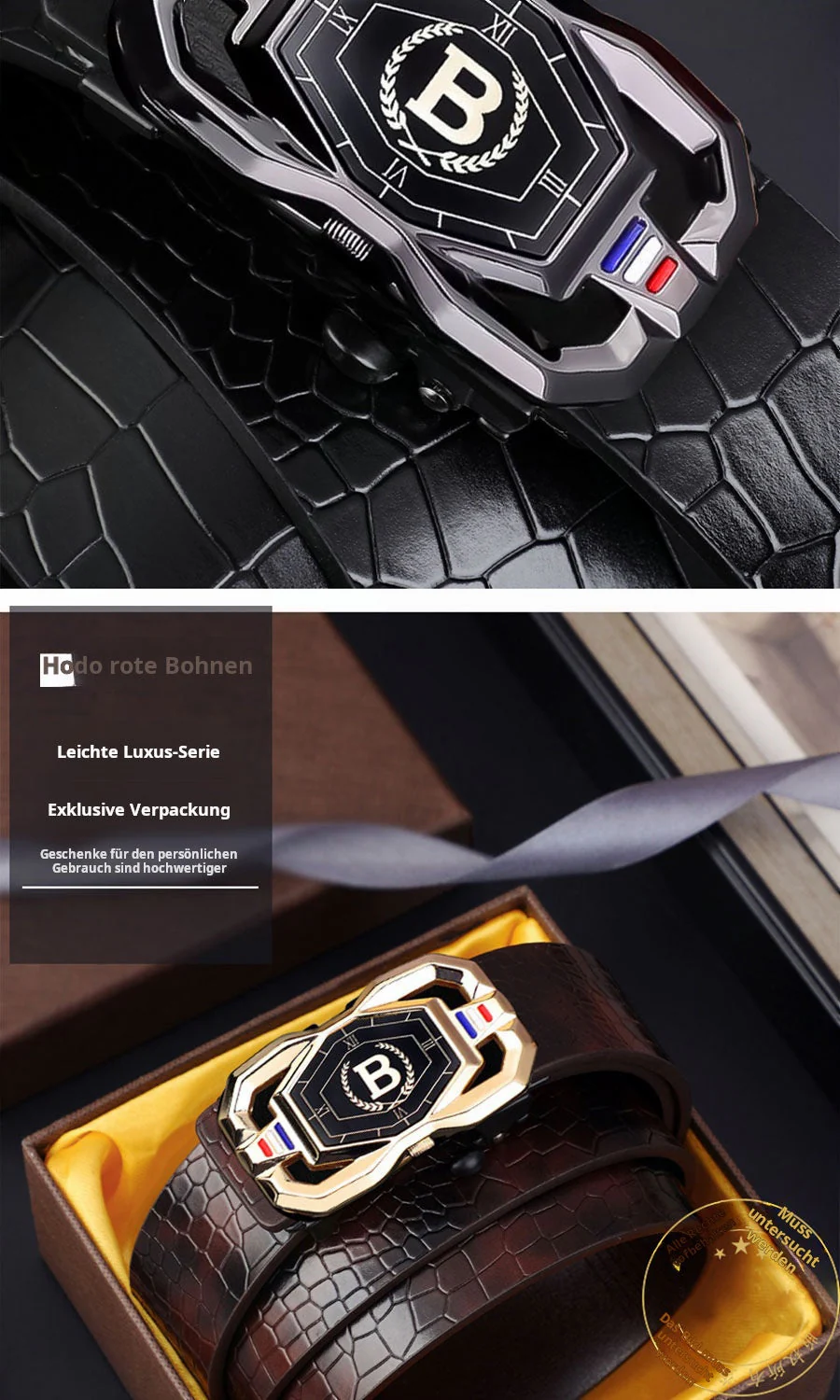 🎉Nieuwjaars Cadeau 50% KORTING!🐊Luxe Leren Herenriem (Krokodillenpatroon + Automatische Gesp) – Stylisch & Gemakkelijk Te Gebruiken: Perfect Voor Formalen & Informele Occasies! - Image 7