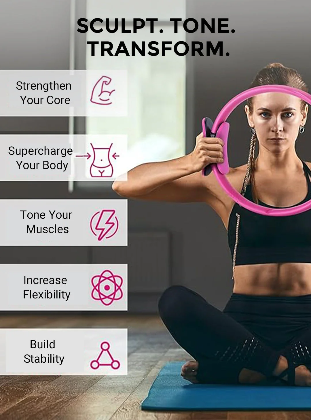 💘Valentijnsaanbieding: 50% Korting!🌀 Pilates Ring – Versterk Core Kracht & Houding, Lichtgewicht & Draagbaar! - Image 5