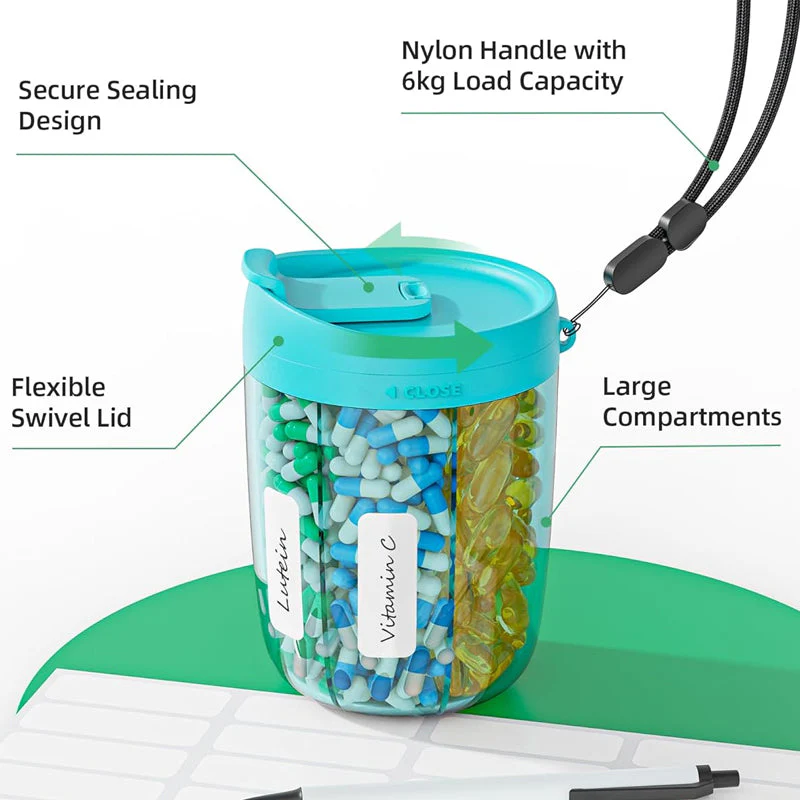 Pillendispenserfles met 6 compartimenten - Image 2