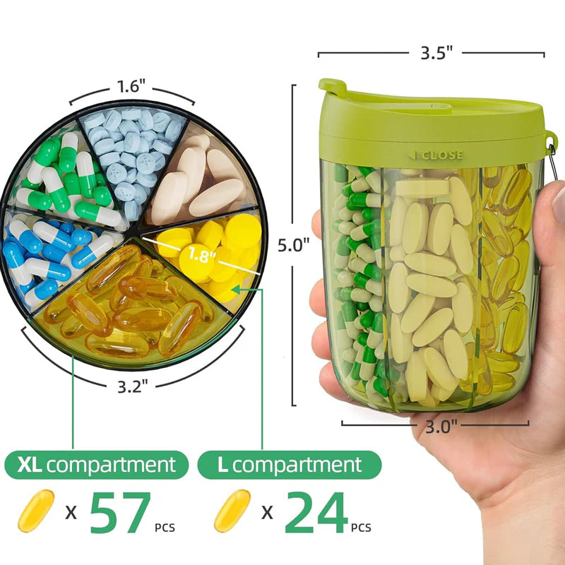 Pillendispenserfles met 6 compartimenten - Image 4