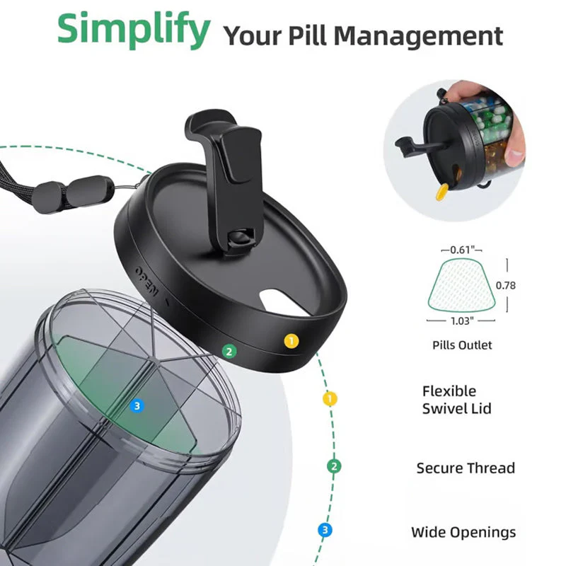 Pillendispenserfles met 6 compartimenten - Image 7