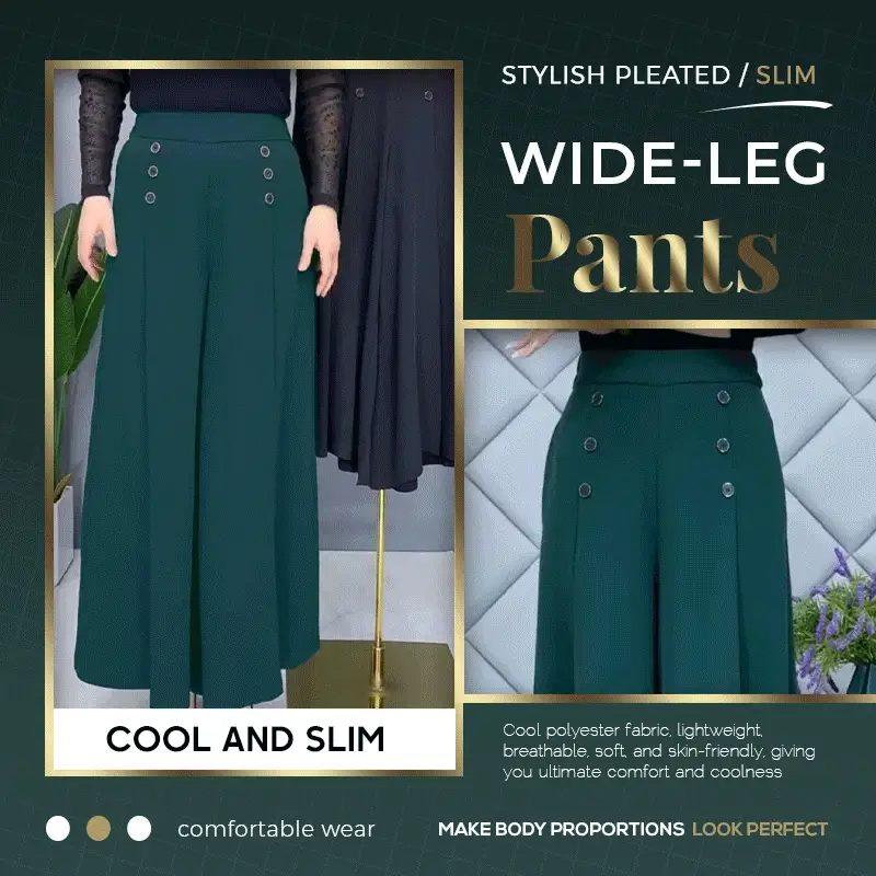 💥Uitverkoop 49% korting💕Comfortabele & huidvriendelijke geplooide broek met wijde pijpen - Image 8